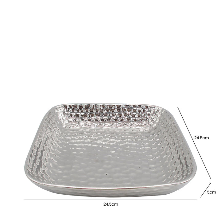 Medium Silver Ceramic Dish